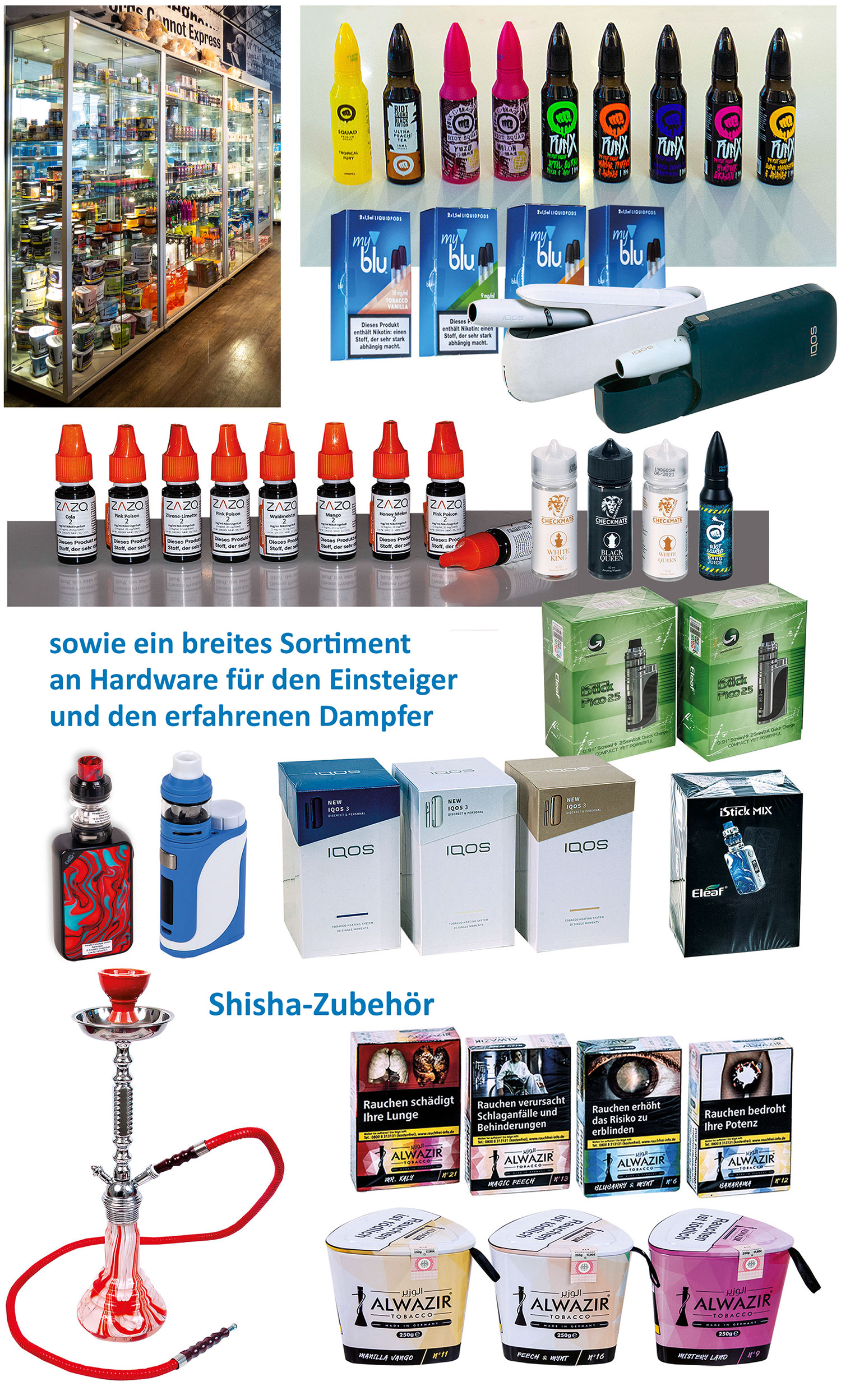 Auswahl an E-Liquids Aral Nock